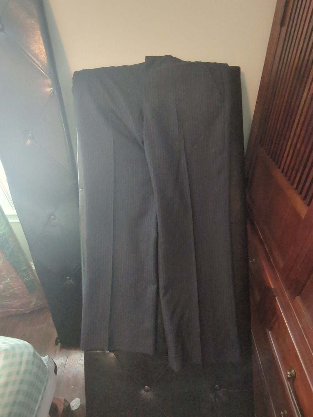 Mens Pinstripe Suit Jacket And Pants Set Navy Size 38S